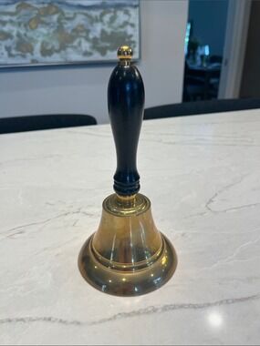 Classic Brass Principal’s Bell with Black Handle